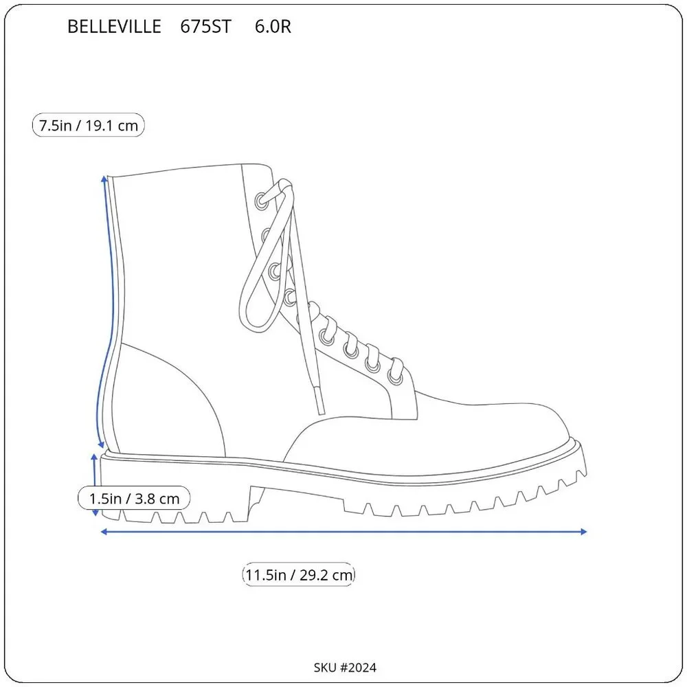 BELLEVILLE 675 ST BOOTS USAF Cold Weather Steel Toe Insulated Green Mens 6.0 R